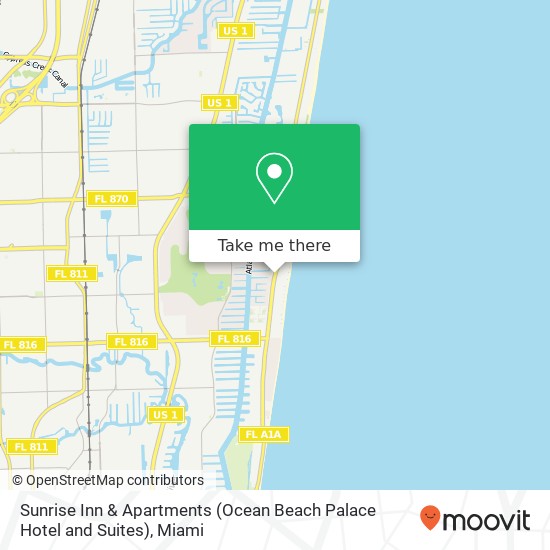 Mapa de Sunrise Inn & Apartments (Ocean Beach Palace Hotel and Suites)