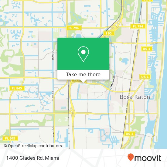 1400 Glades Rd map
