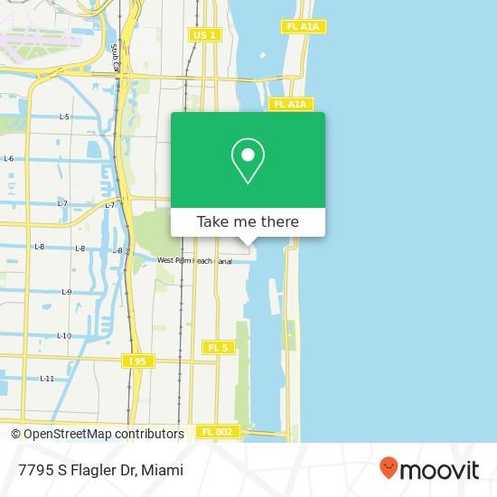 Mapa de 7795 S Flagler Dr