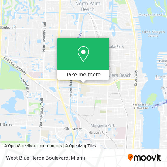 West Blue Heron Boulevard map
