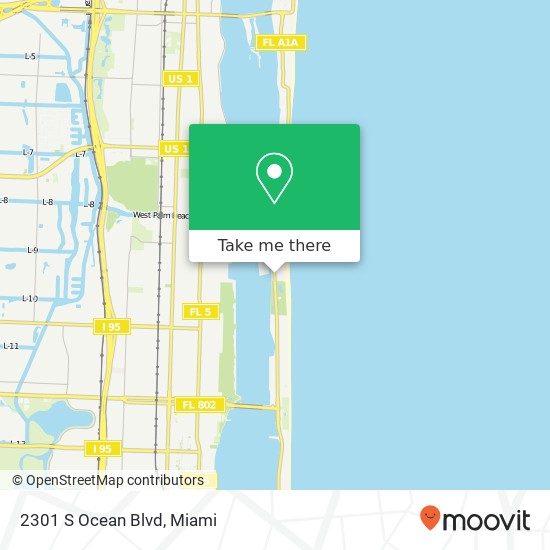 2301 S Ocean Blvd map