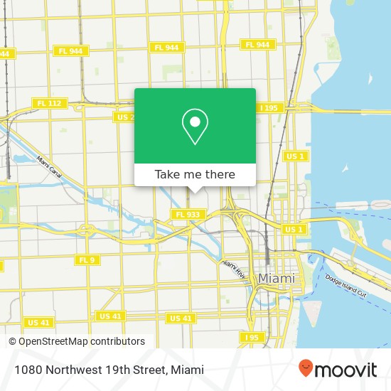 1080 Northwest 19th Street map