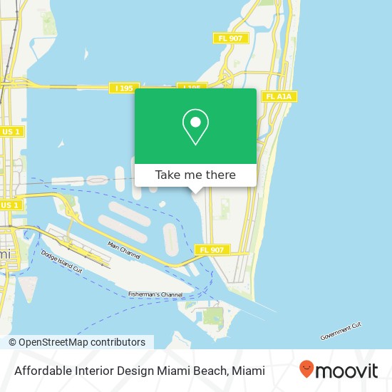 Affordable Interior Design Miami Beach map