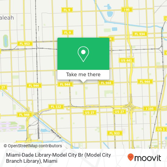 Miami-Dade Library-Model City Br (Model City Branch Library) map