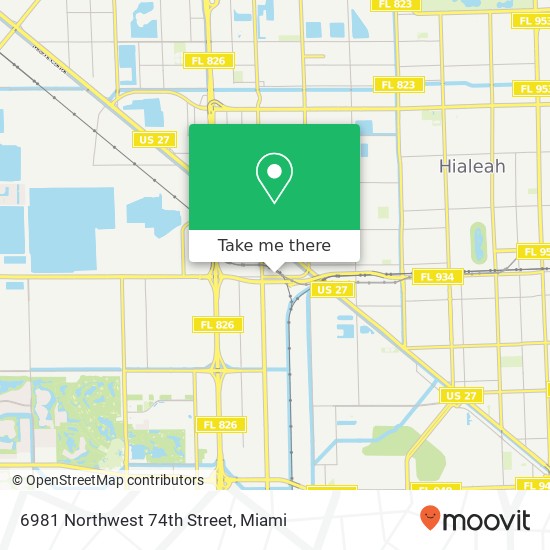 6981 Northwest 74th Street map