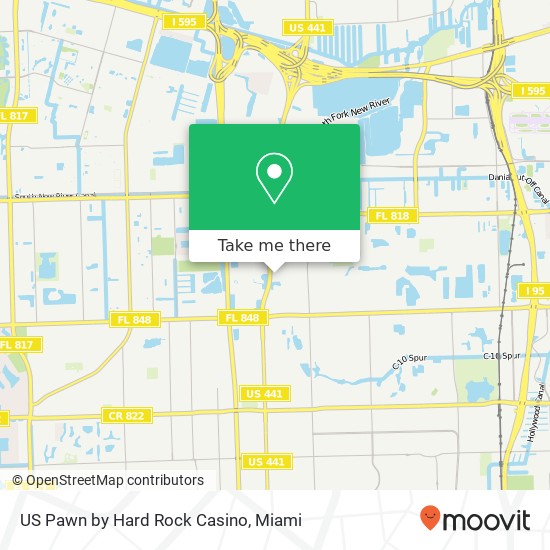 US Pawn by Hard Rock Casino map