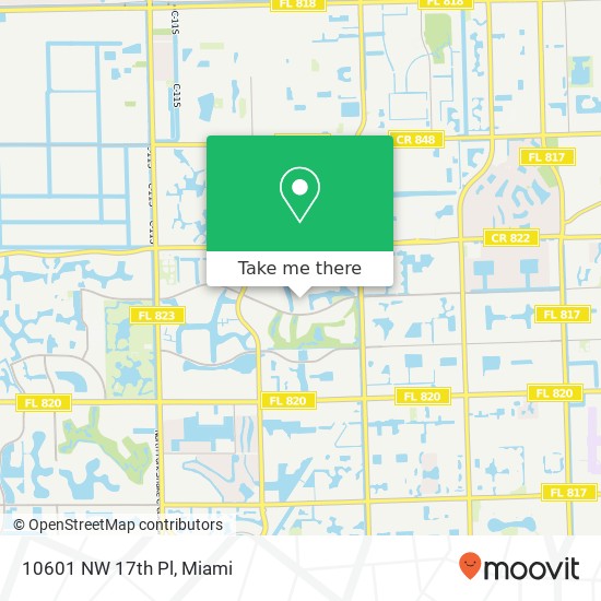 Mapa de 10601 NW 17th Pl