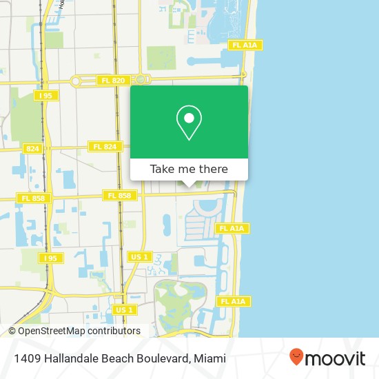 1409 Hallandale Beach Boulevard map