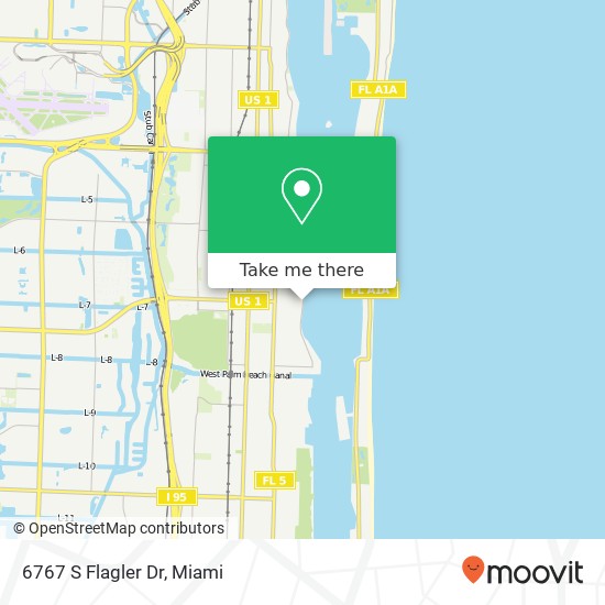 Mapa de 6767 S Flagler Dr