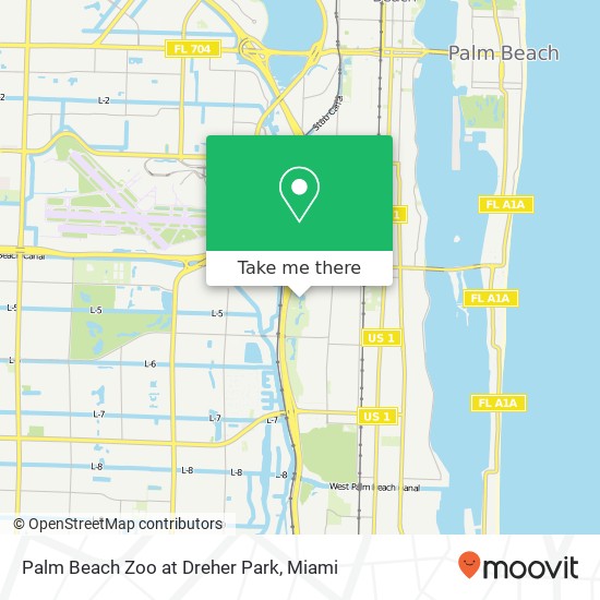 Palm Beach Zoo at Dreher Park map