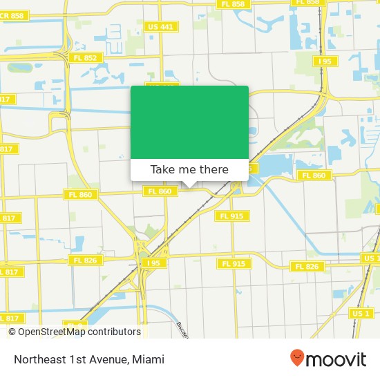 Northeast 1st Avenue map