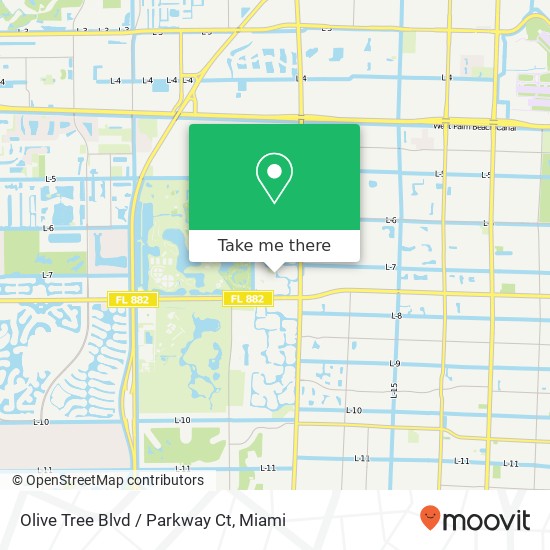 Mapa de Olive Tree Blvd / Parkway Ct