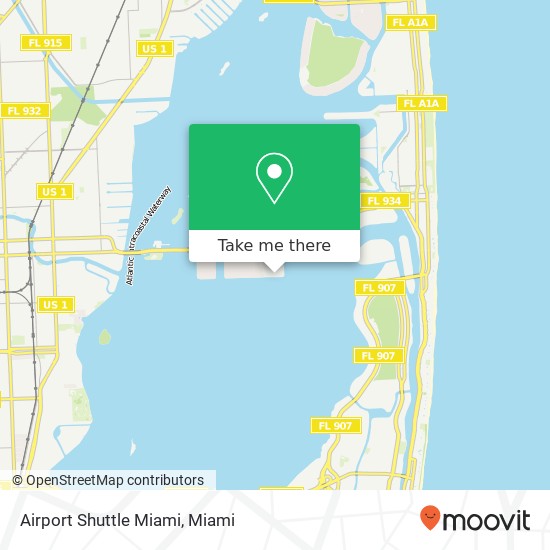 Mapa de Airport Shuttle Miami