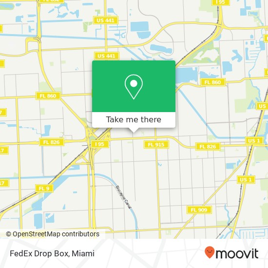 FedEx Drop Box map