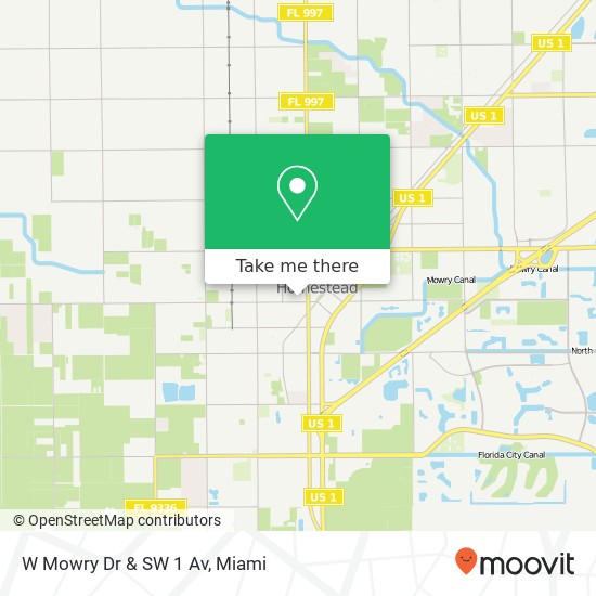 W Mowry Dr & SW 1 Av map