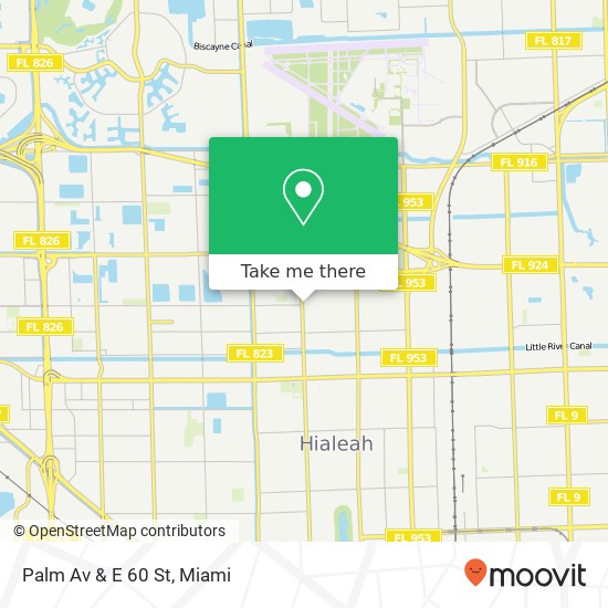 Palm Av & E 60 St map