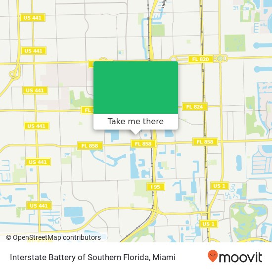 Mapa de Interstate Battery of Southern Florida