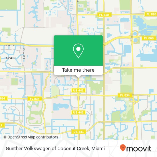 Gunther Volkswagen of Coconut Creek map