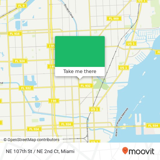 NE 107th St / NE 2nd Ct map