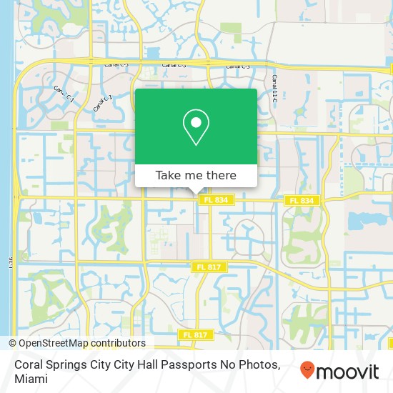 Coral Springs City City Hall Passports No Photos map