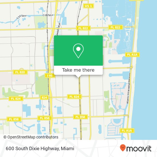 600 South Dixie Highway map