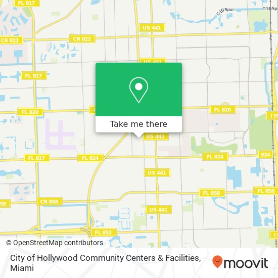 Mapa de City of Hollywood Community Centers & Facilities