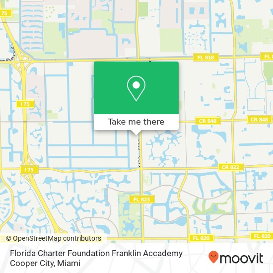 Florida Charter Foundation Franklin Accademy Cooper City map