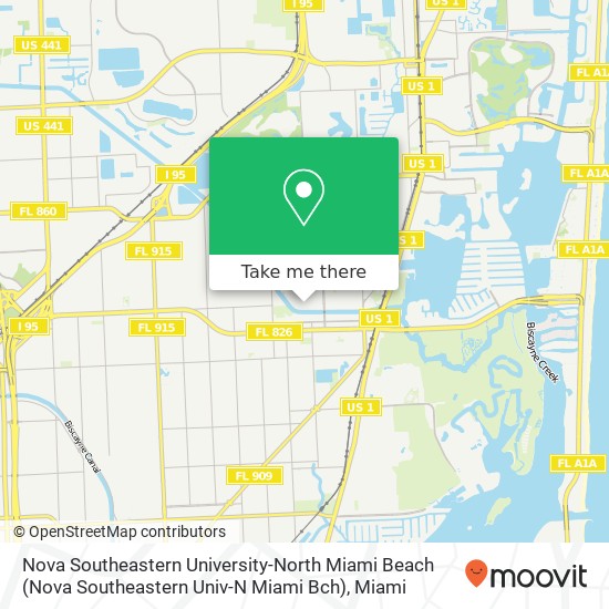 Mapa de Nova Southeastern University-North Miami Beach (Nova Southeastern Univ-N Miami Bch)