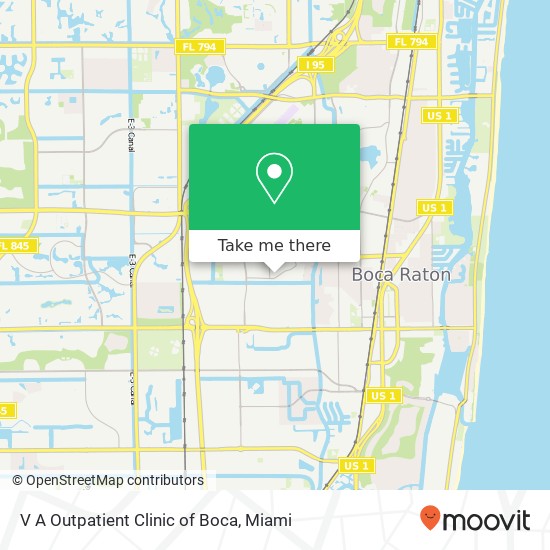 V A Outpatient Clinic of Boca map