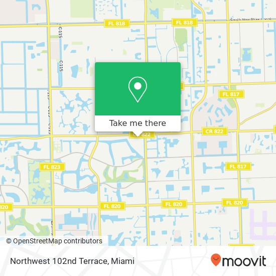 Northwest 102nd Terrace map