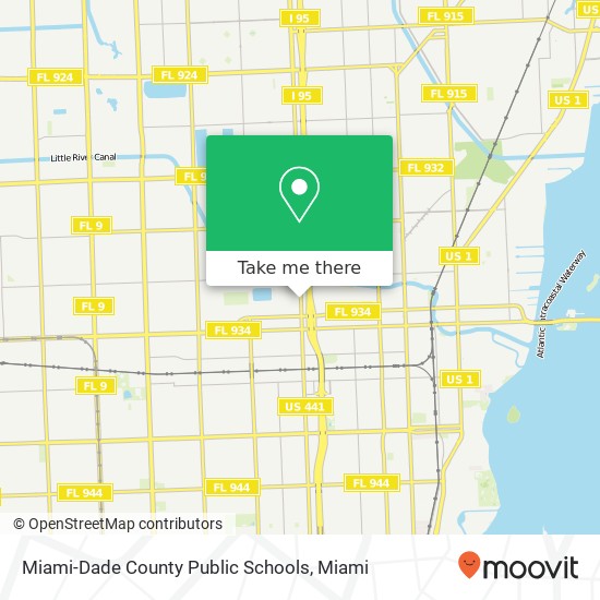 Mapa de Miami-Dade County Public Schools