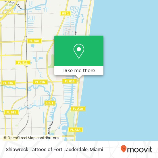 Mapa de Shipwreck Tattoos of Fort Lauderdale