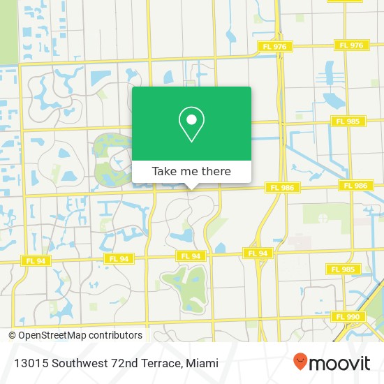 13015 Southwest 72nd Terrace map