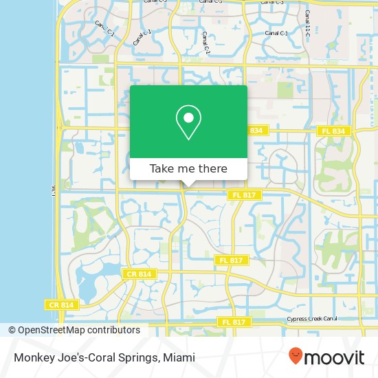 Monkey Joe's-Coral Springs map