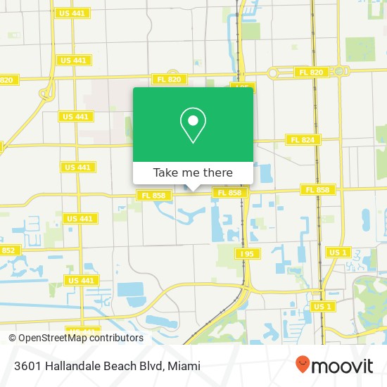 3601 Hallandale Beach Blvd map