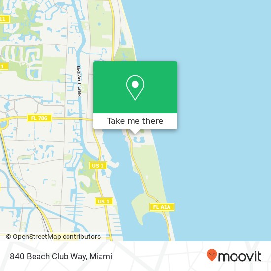 Mapa de 840 Beach Club Way