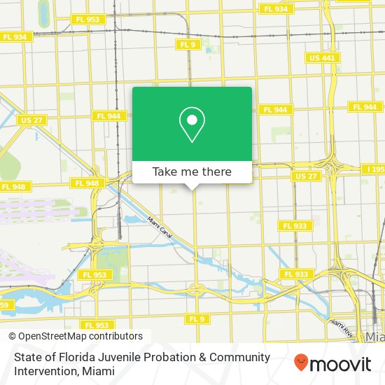 State of Florida Juvenile Probation & Community Intervention map