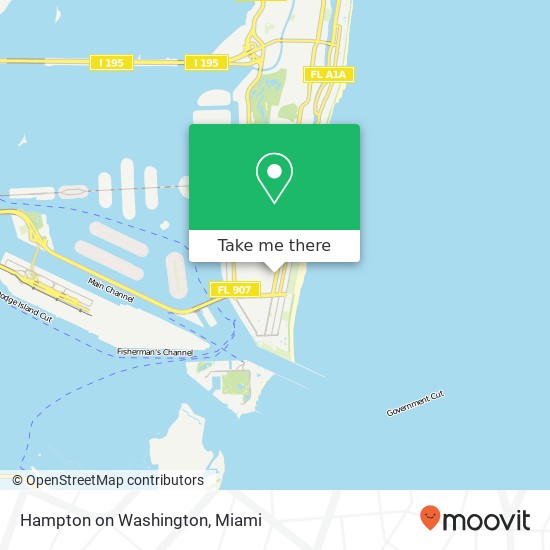 Hampton on Washington map