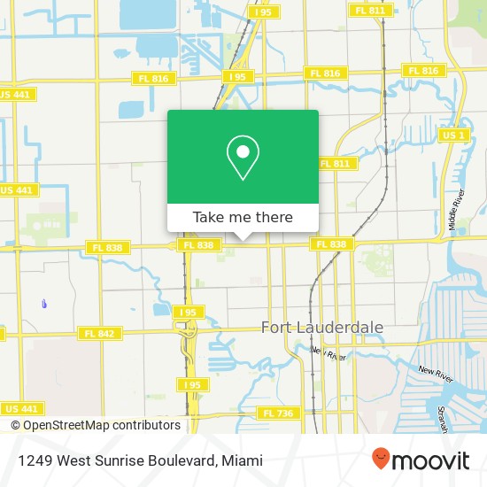 1249 West Sunrise Boulevard map