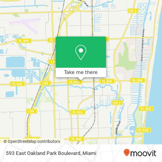 593 East Oakland Park Boulevard map