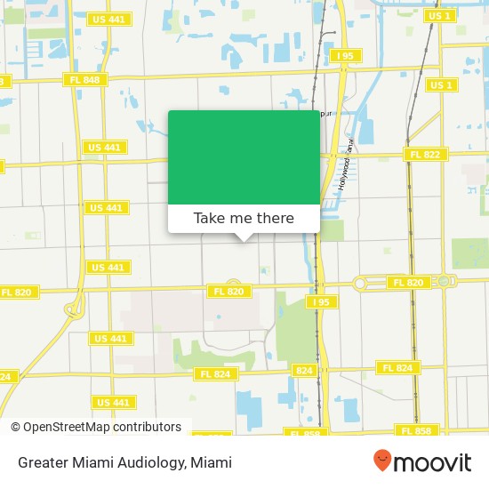 Greater Miami Audiology map