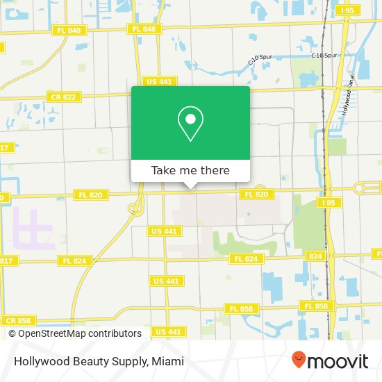 Mapa de Hollywood Beauty Supply