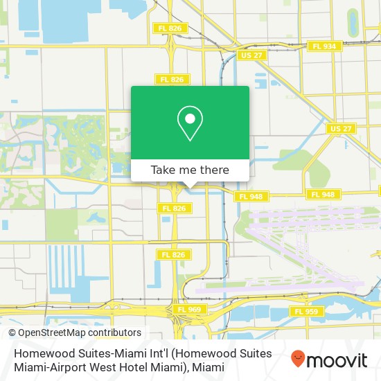 Mapa de Homewood Suites-Miami Int'l (Homewood Suites Miami-Airport West Hotel Miami)