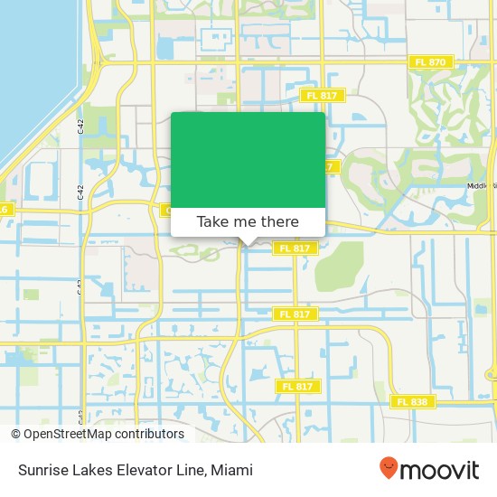 Sunrise Lakes Elevator Line map