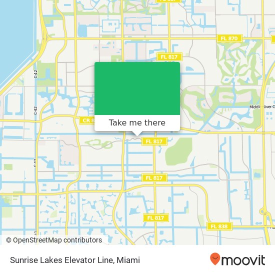 Mapa de Sunrise Lakes Elevator Line