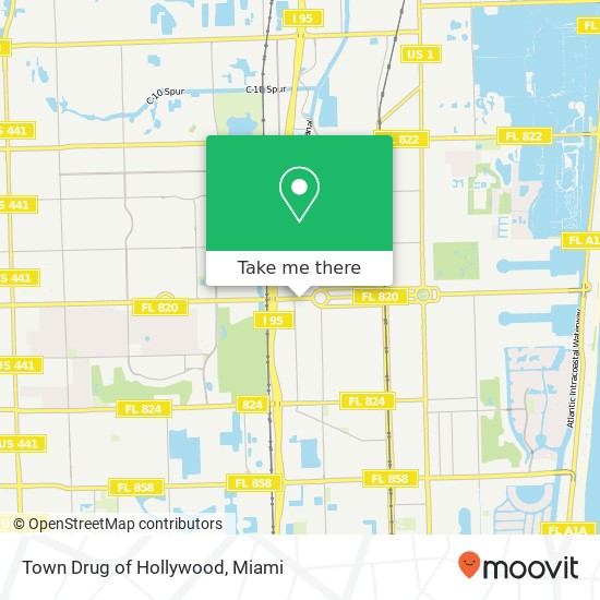 Town Drug of Hollywood map