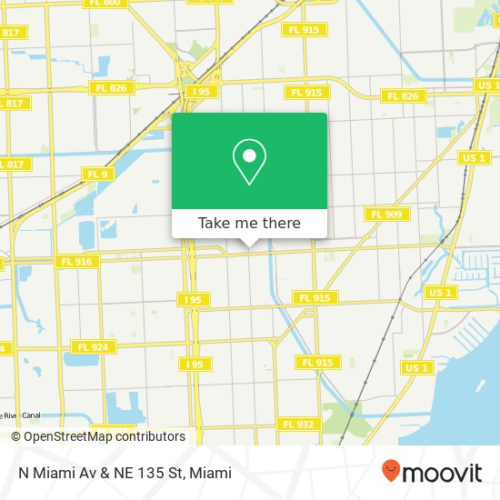N Miami Av & NE 135 St map