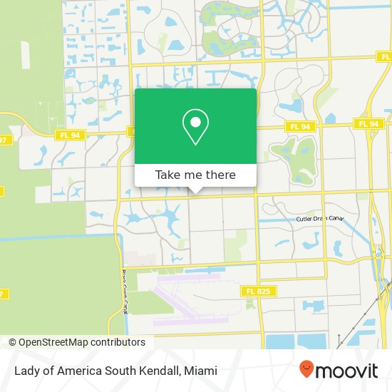 Lady of America South Kendall map
