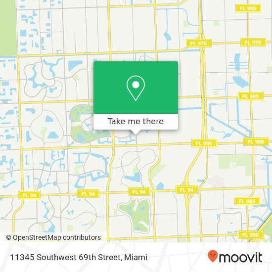 11345 Southwest 69th Street map