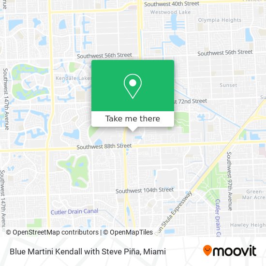 Mapa de Blue Martini Kendall with Steve Piña